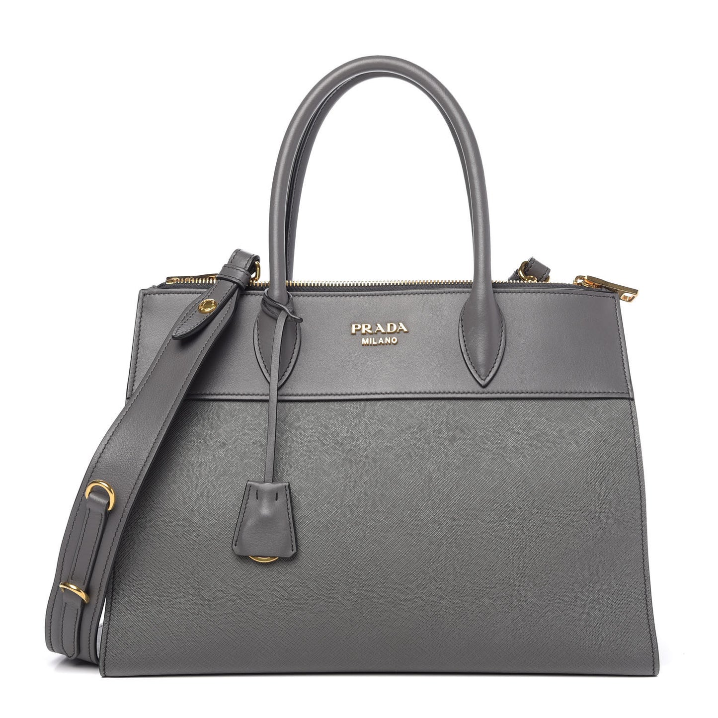 Saffiano City Calfskin Medium Esplanade Tote Mercurio