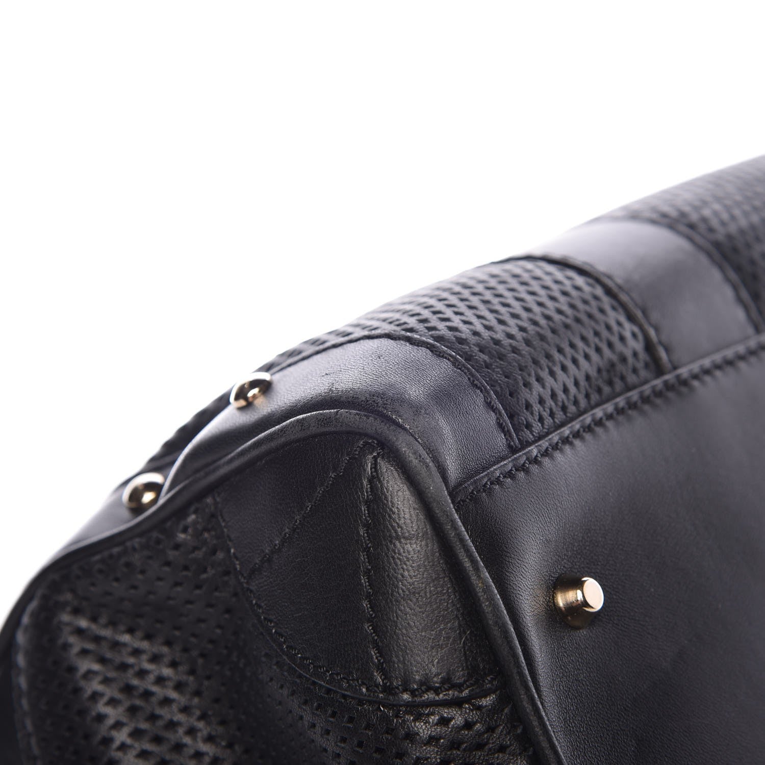 Versace Perforated Calfskin Madonna Satchel Black 10 of 12