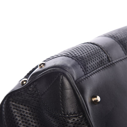 Versace Perforated Calfskin Madonna Satchel Black 10 of 12