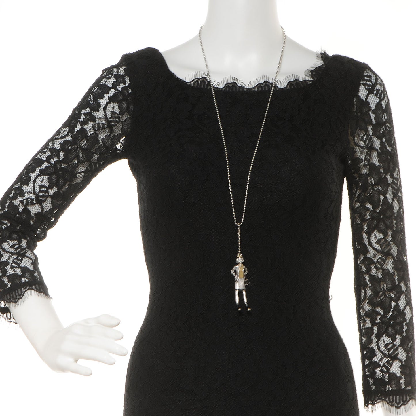 Coco CC Pendant Necklace Silver
