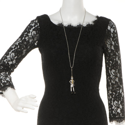 Chanel Coco CC Pendant Necklace Silver 2 of 4
