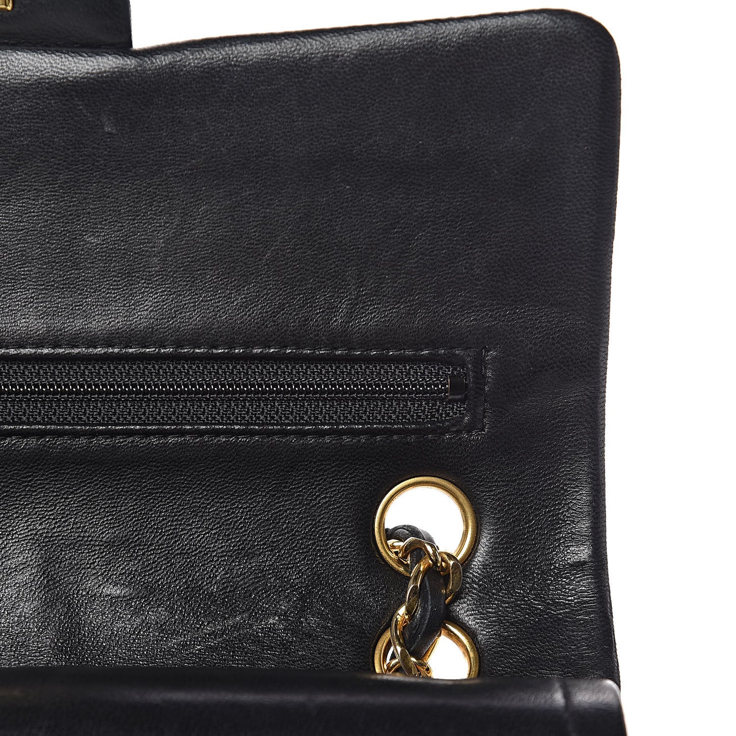 Lambskin Quilted Small Double Flap Black