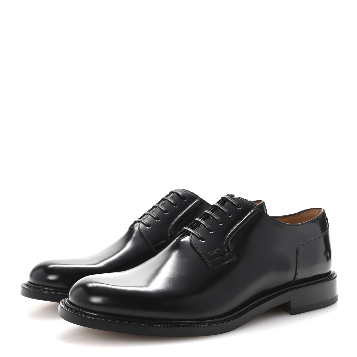 Calfskin Mens Derby Shoes 42 Black