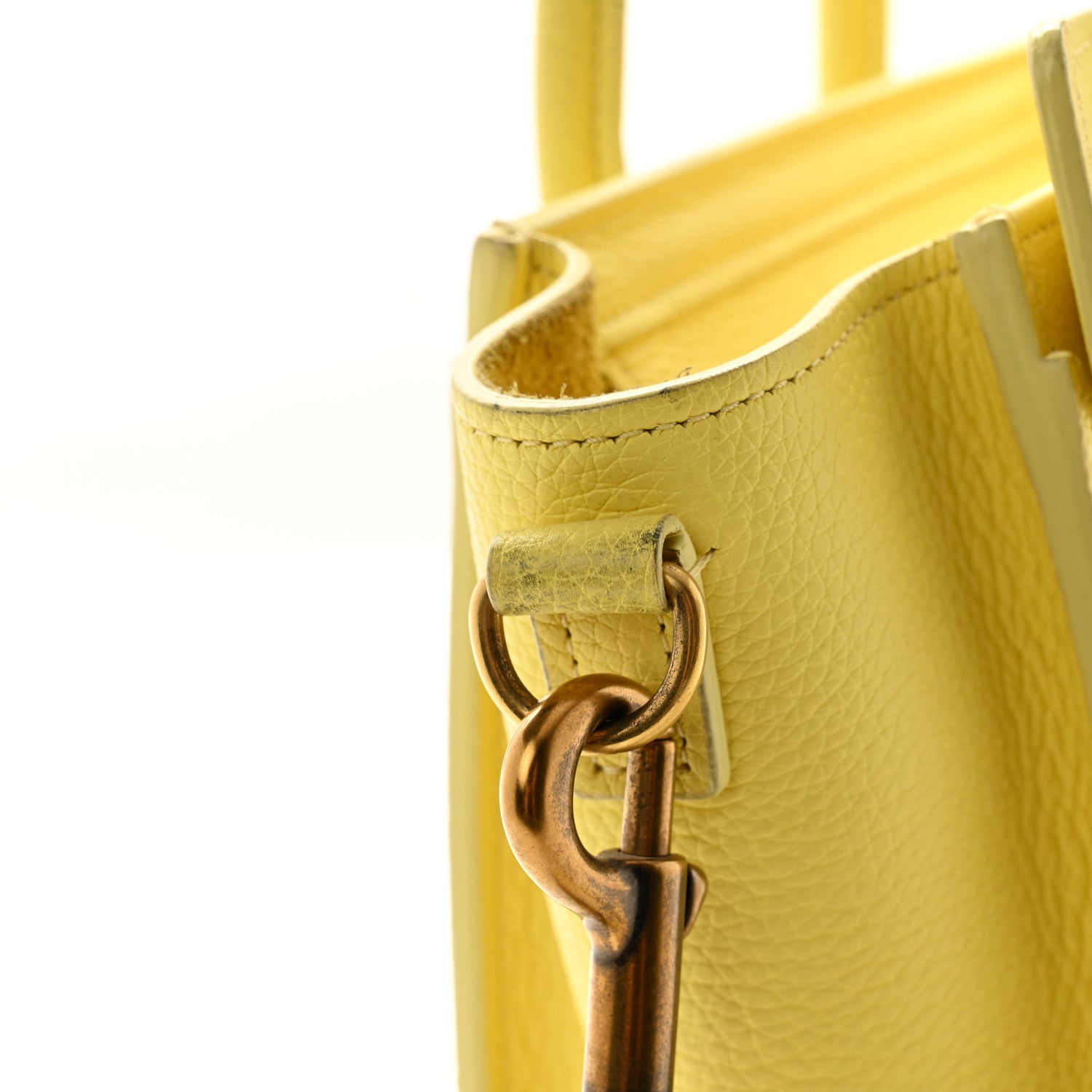 Celine Drummed Calfskin Nano Luggage Acacia 13 of 13
