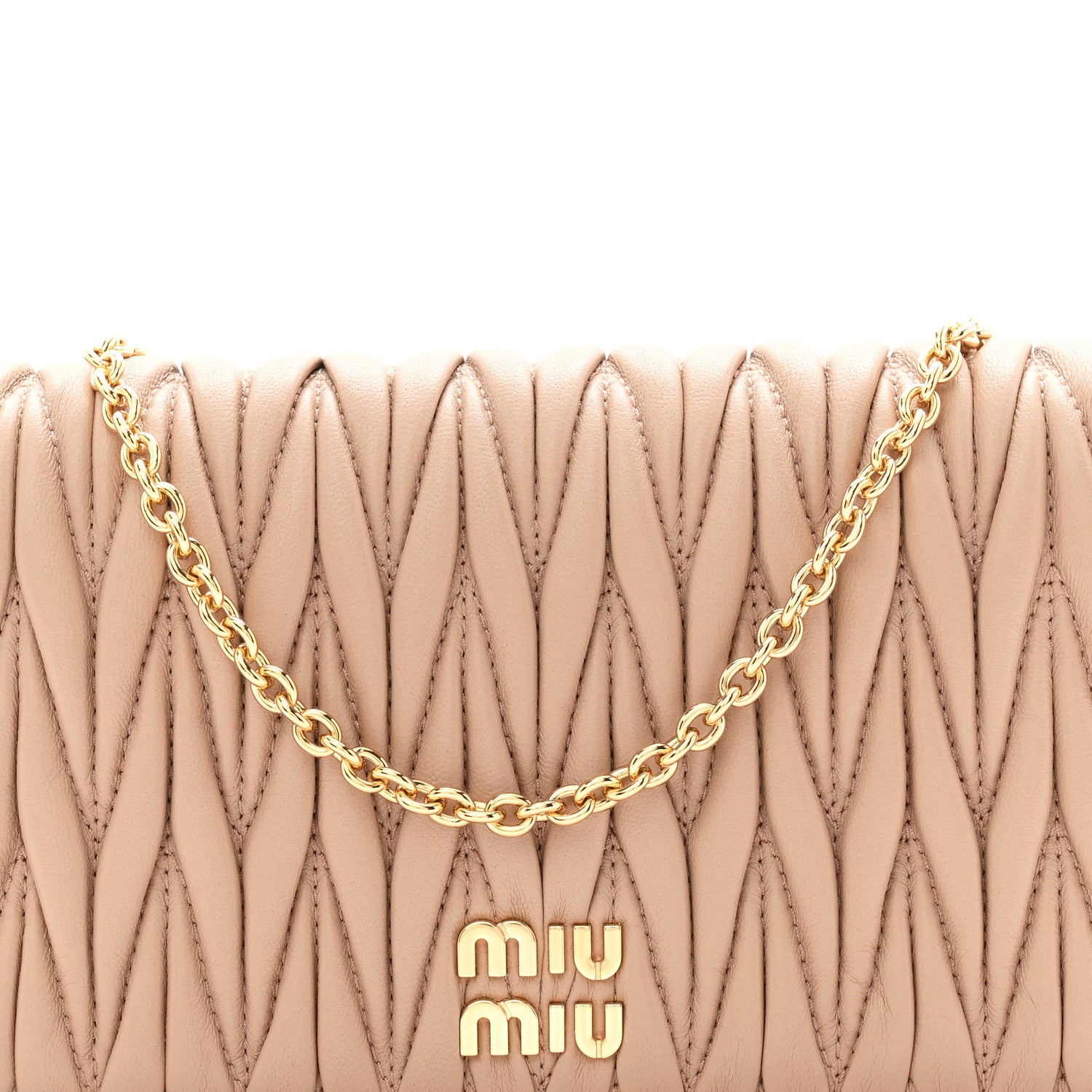 Miu Miu Nappa Matelasse Smartphone Holder With Chain Cammeo 8 of 10