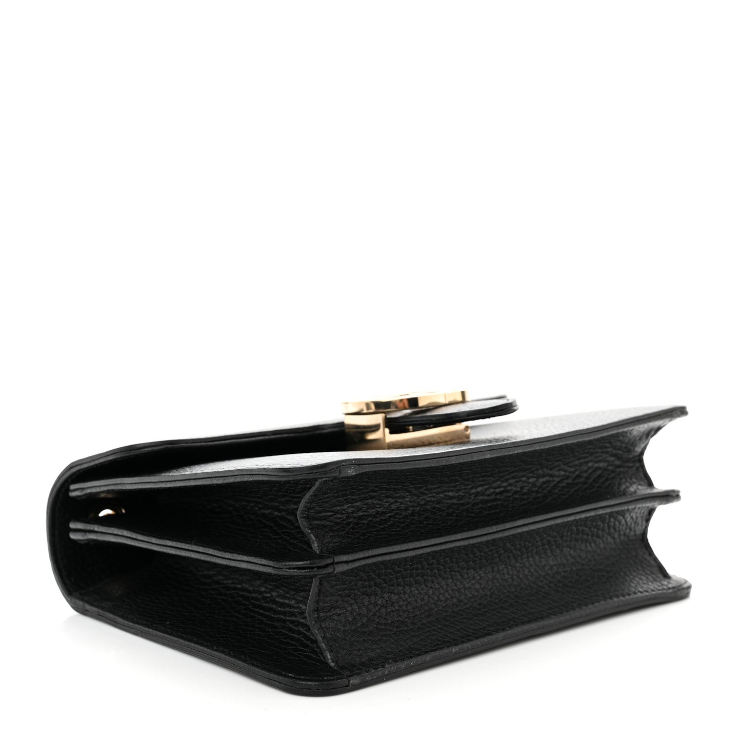 Dollar Calfskin Small Interlocking G Shoulder Bag Black