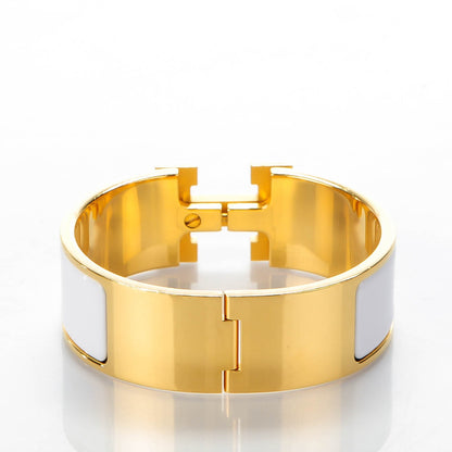 Hermes Enamel Wide Clic Clac H Bracelet GM White 5 of 6