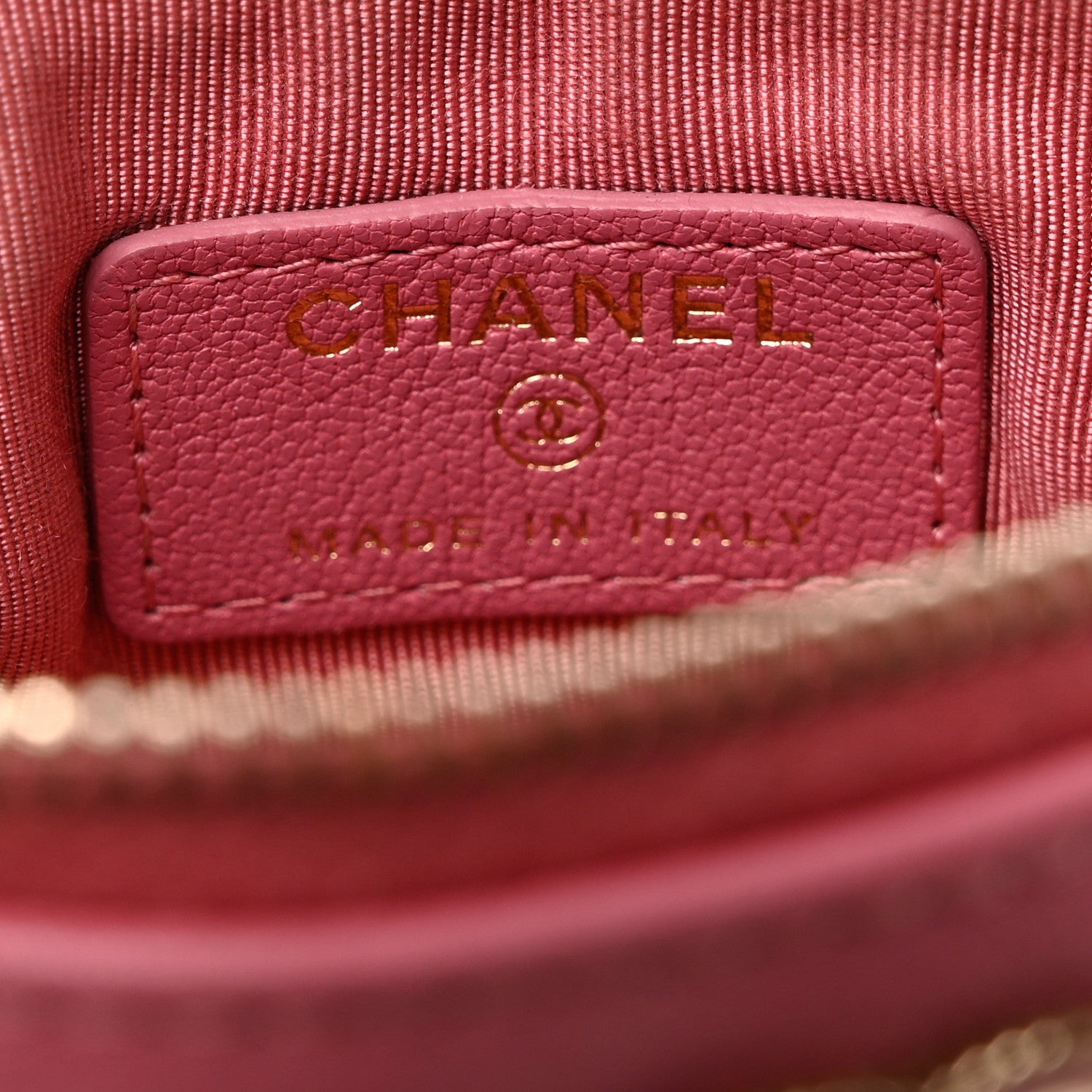 Chanel Sheepskin Quilted Small Mademoiselle Vintage Zip Pouch Dark Pink 6 of 9