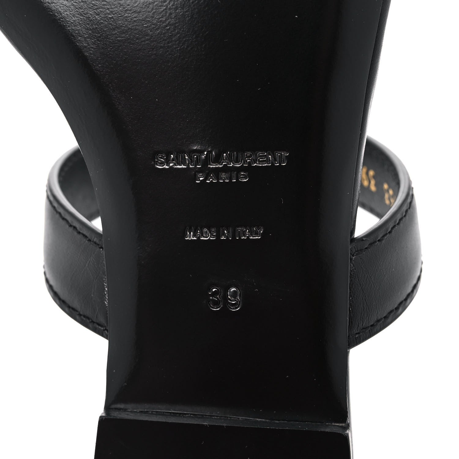 Saint Laurent Calfskin Chain Jota Maillon Sandals 39 Black 6 of 9