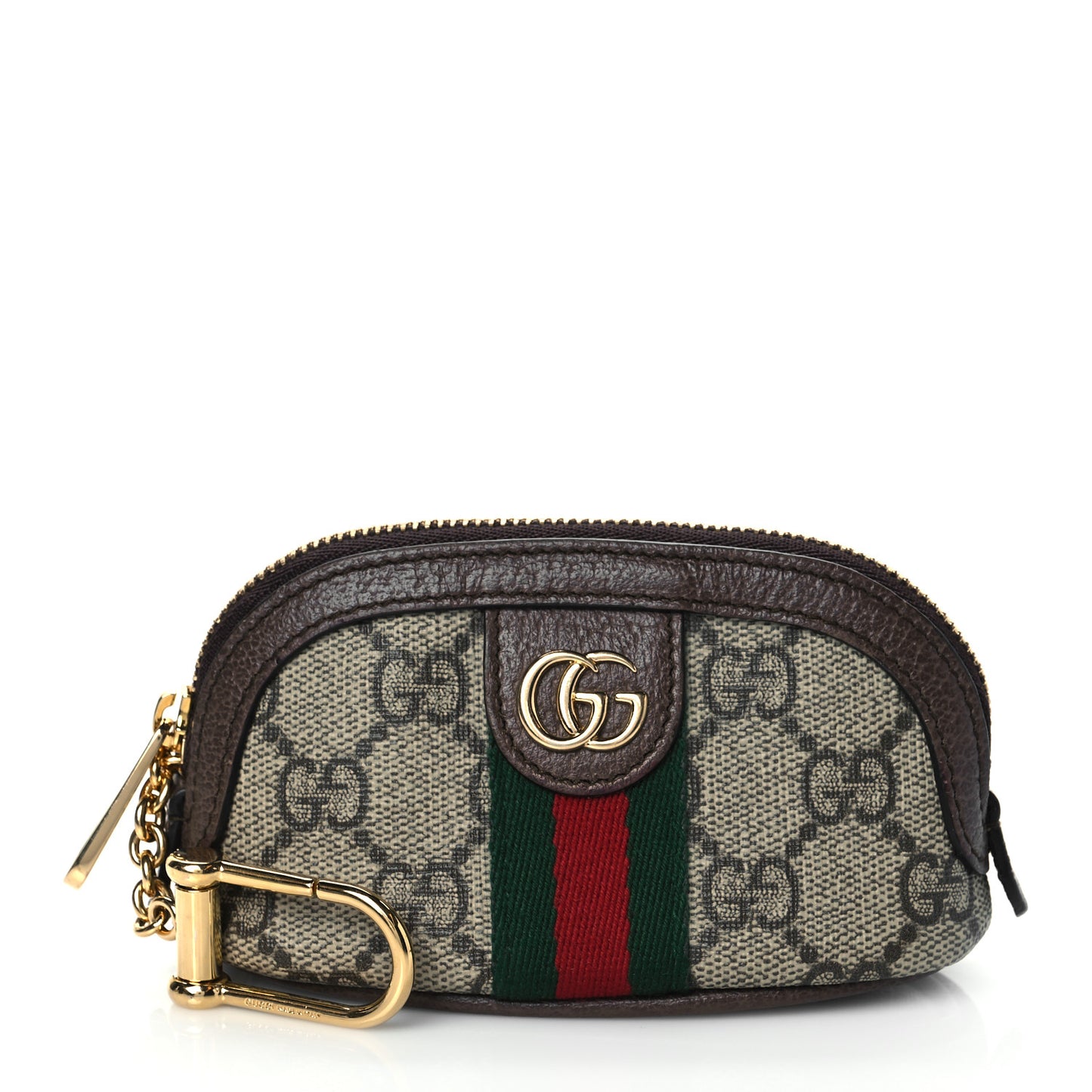 GG Supreme Monogram Web Ophidia Dome Key Pouch Beige New Acero