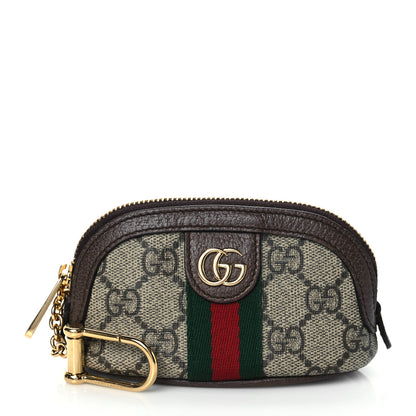 Gucci GG Supreme Monogram Web Ophidia Dome Key Pouch Beige New Acero 1 of 11