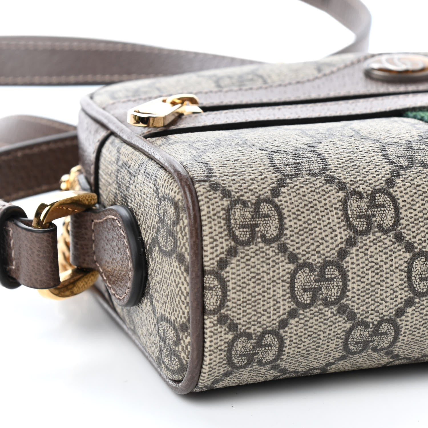 Gucci GG Supreme Monogram Web Mini Ophidia Shoulder Bag Brown 8 of 9