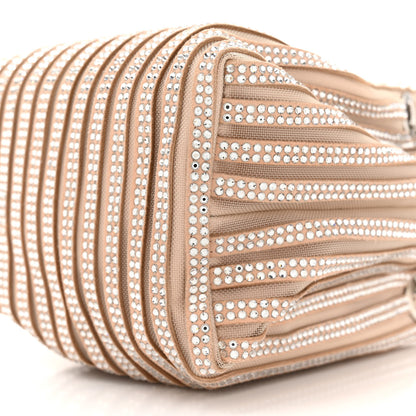 Jimmy Choo Suede Mesh Crystal Embellished Stripe Bon Bon Bucket Bag Macaron Mix 9 of 9