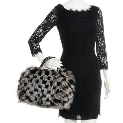 Louis Vuitton Fox Fur Damier Clair-Obscur Speedy Black 2 of 7