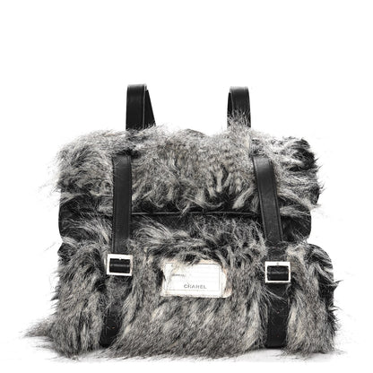 Chanel Iridescent Calfskin Fantasy Fur Backpack Grey 1 of 11