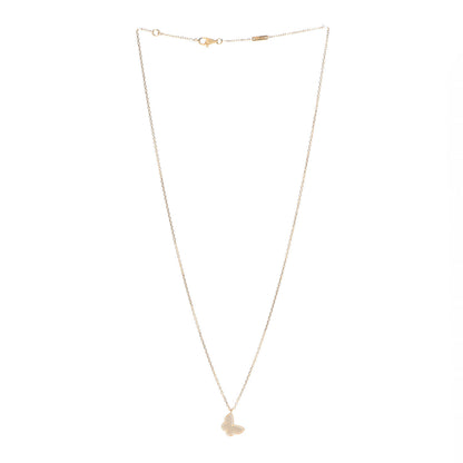 Van Cleef & Arpels 18K Yellow Gold Mother of Pearl Sweet Alhambra Butterfly Pendant Necklace 3 of 6