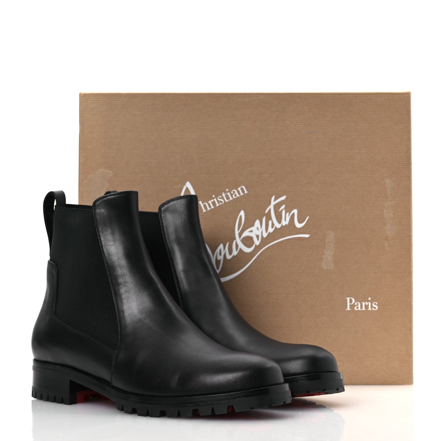 Christian Louboutin Calfskin Marchacroche Flat Chelsea Boots 39 Black 11 of 11