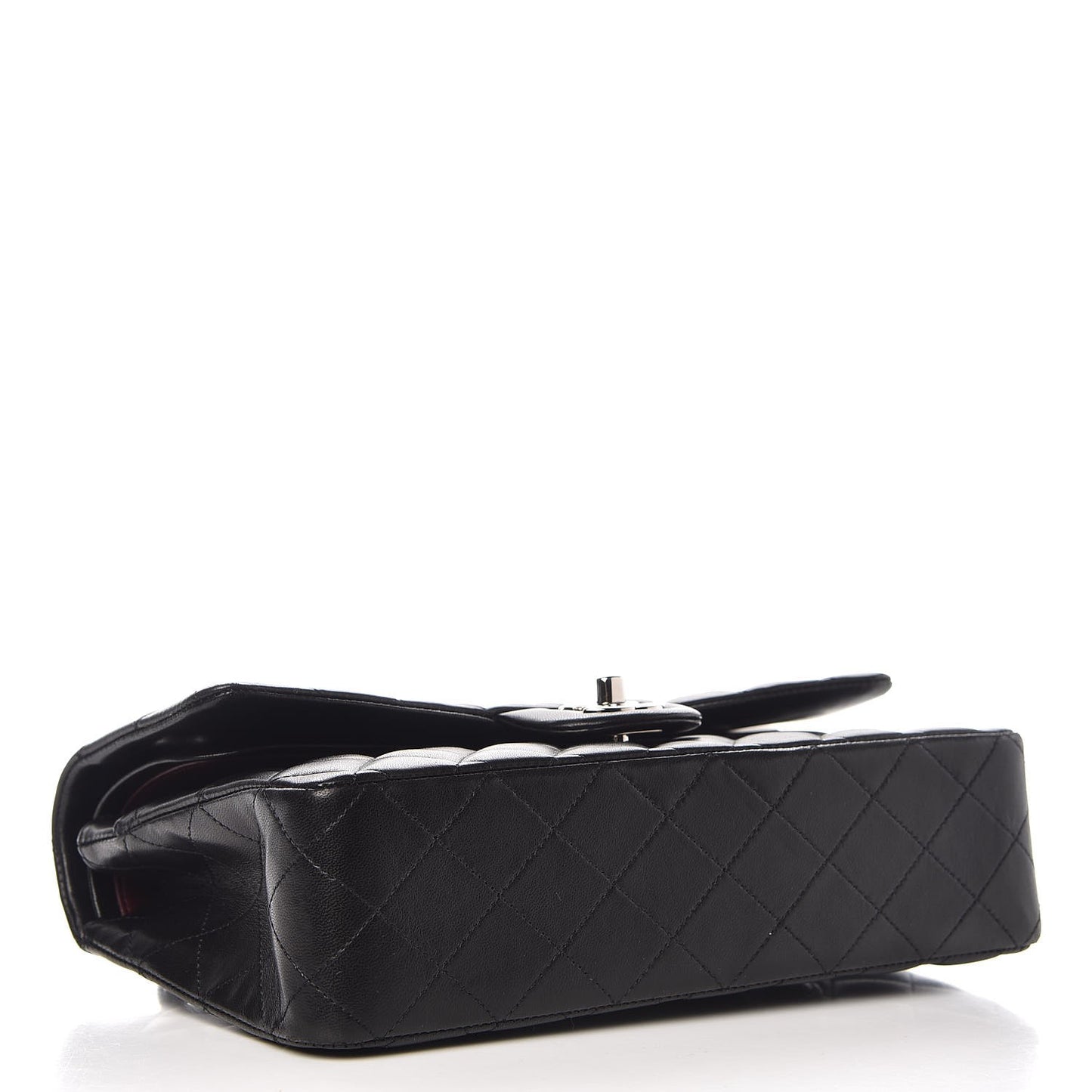Lambskin Quilted Medium Double Flap Black