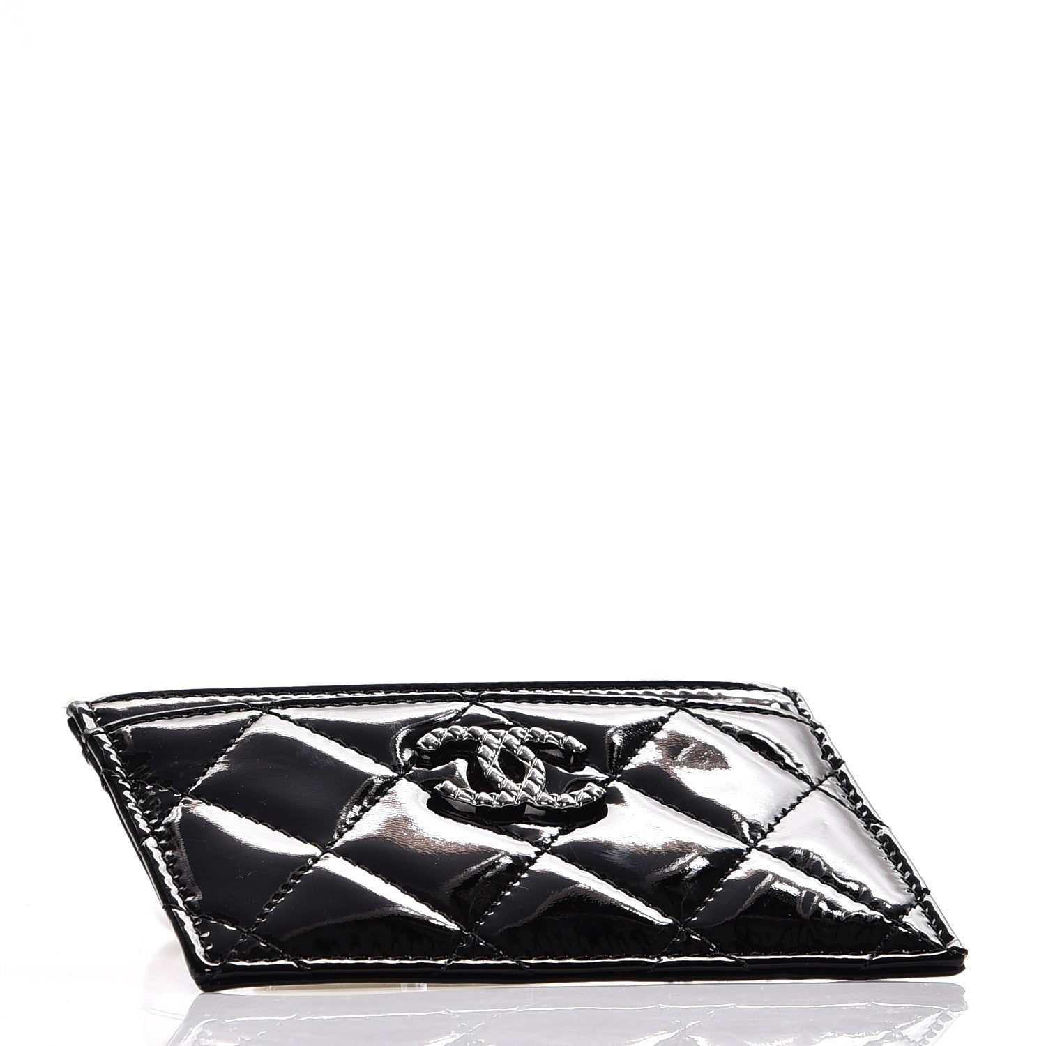 Chanel Patent Quilted Brilliant Card Holder Black 4 of 9
