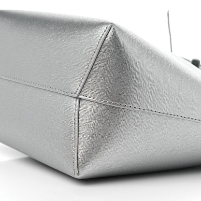 Mansur Gavriel Metallic Calfskin Bucket Bag Silver 7 of 10