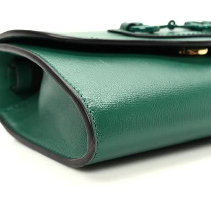 Gucci Azalea Calfskin Web Monochrome Mini Horsebit 1955 Chain Shoulder Bag Emerald 9 of 10