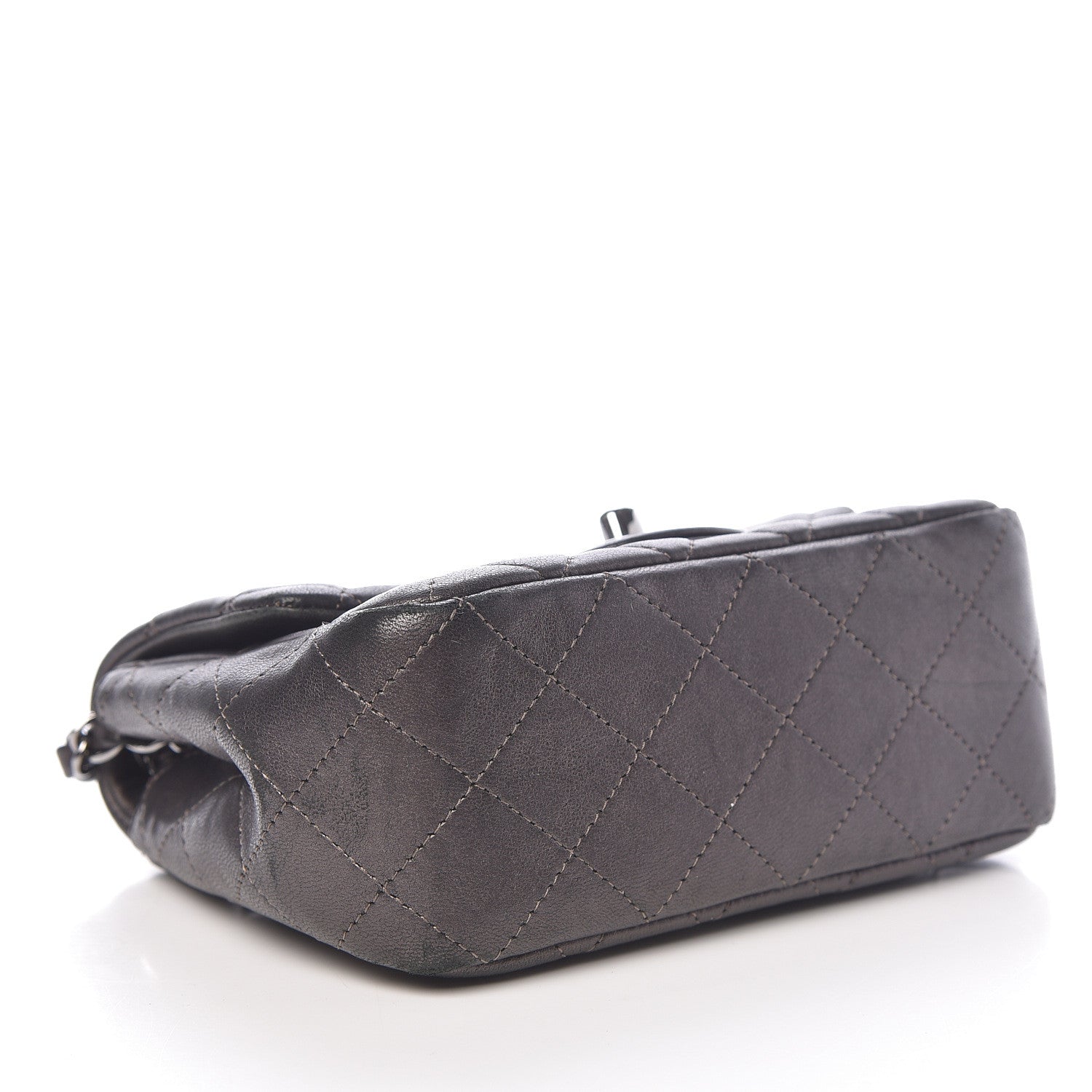 Chanel Metallic Lambskin Quilted Mini Square Flap Grey 4 of 19
