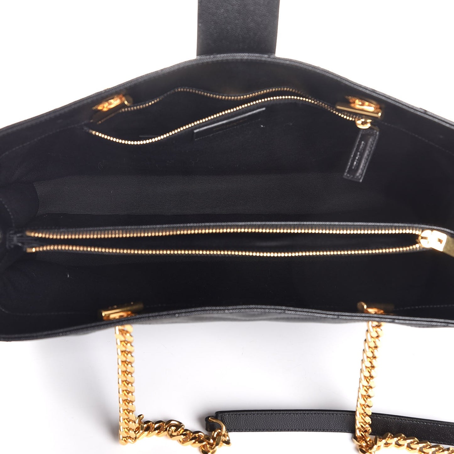 Grain De Poudre Matelasse Chevron Monogram Shopping Bag Black