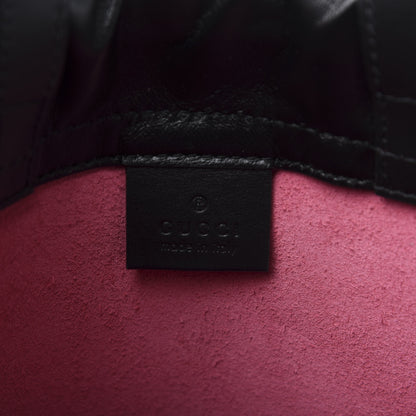 Gucci Grained Calfskin Logo Drawstring Backpack Box Pink Green Black 6 of 11
