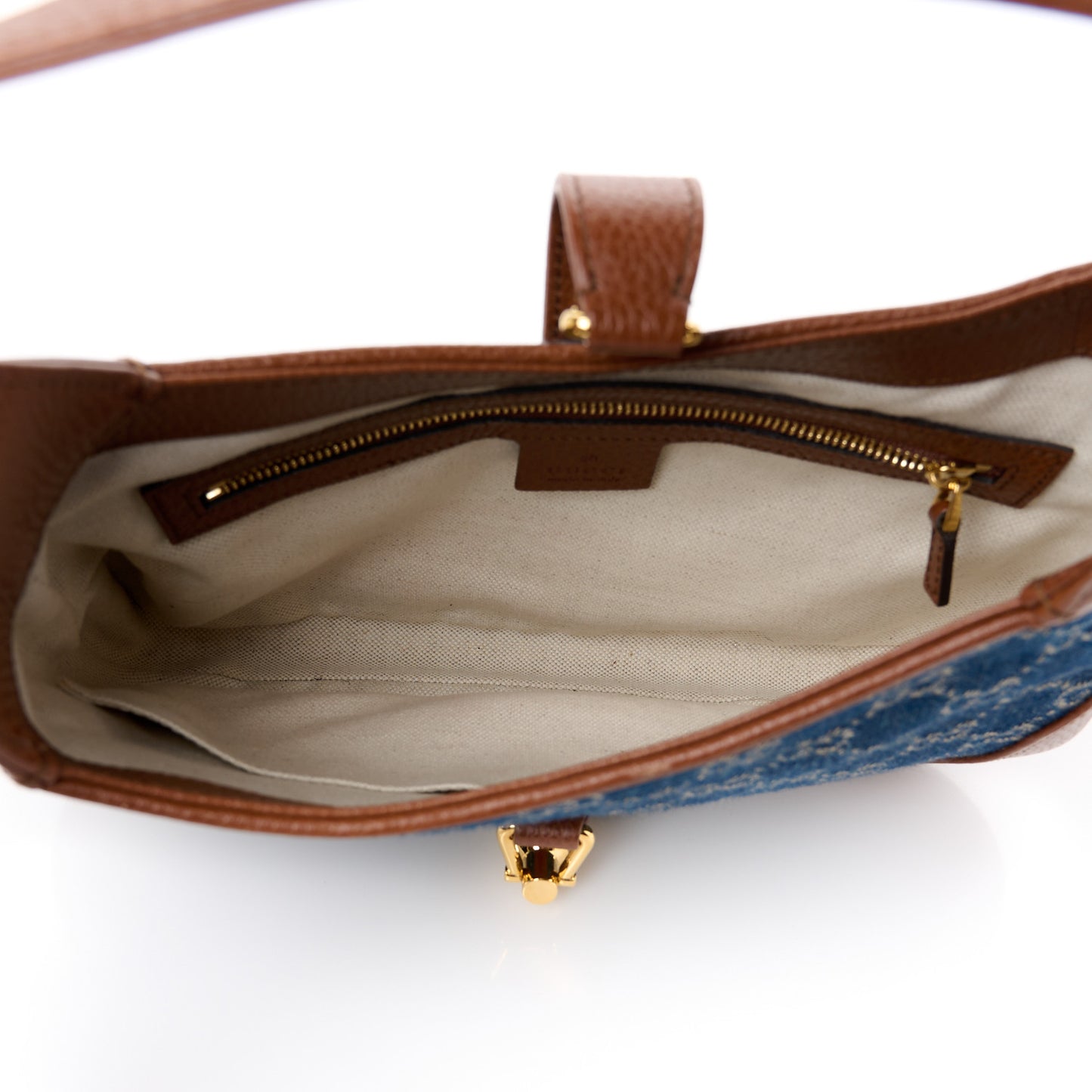 New Denim GG Monogram Calfskin Small Jackie 1961 Hobo Blue Tea Cuir