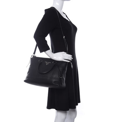 Prada Vitello Daino Tote Black 2 of 11