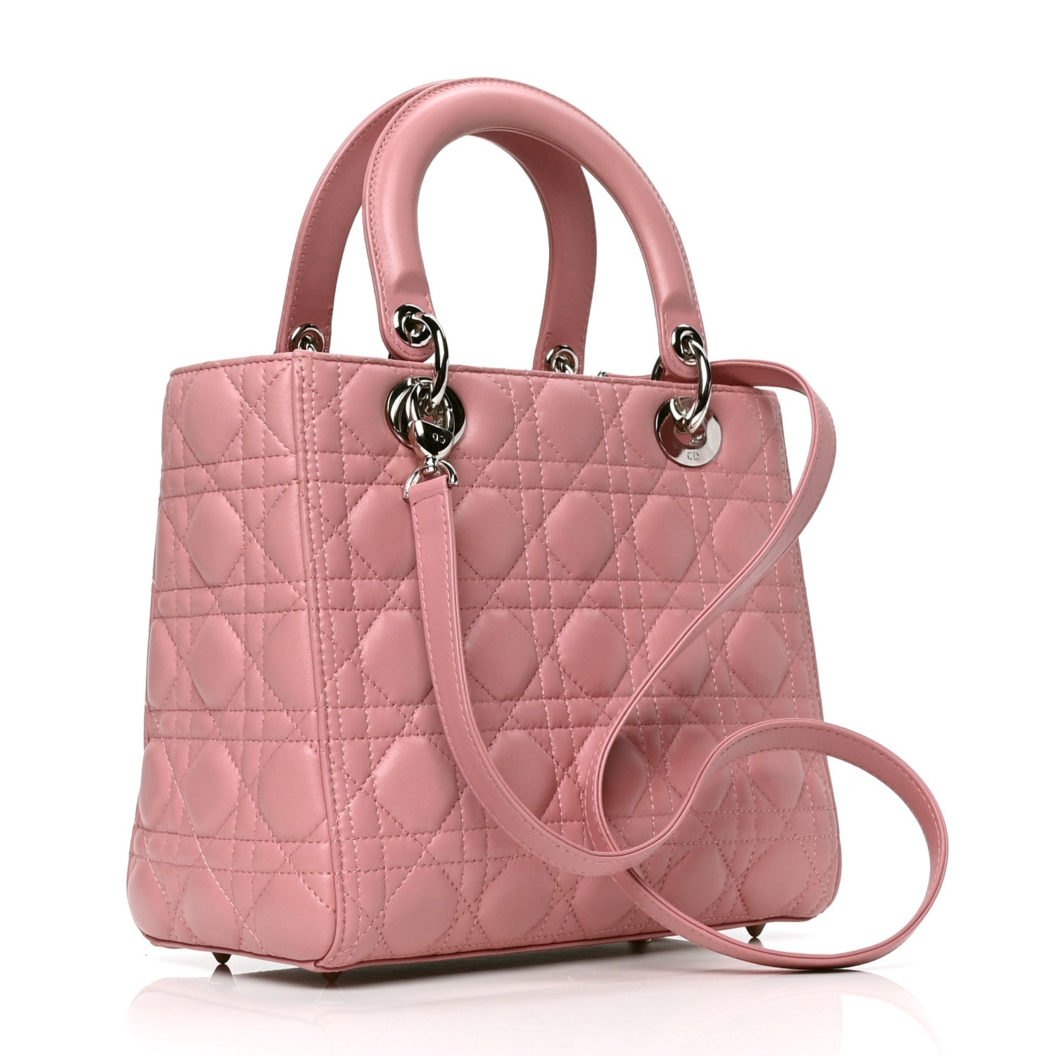 Christian Dior Lambskin Cannage Medium Lady Dior Rose Clair 2 of 5