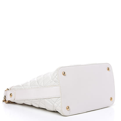 Chanel Glazed Calfskin Quilted State Of The Art Hobo White 3 of 11