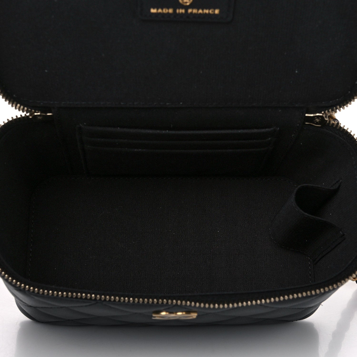 Chanel Lambskin Quilted Small Top Handle Vanity Case With Chain Black 5 of 13