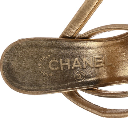 Chanel Laminated Lambskin Gladiator Sandals 36 Gold 7 of 8