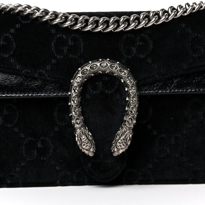 Gucci Velvet Skipper Crystal GG Monogram Small Dionysus Shoulder Bag Black Black Diamond 9 of 12