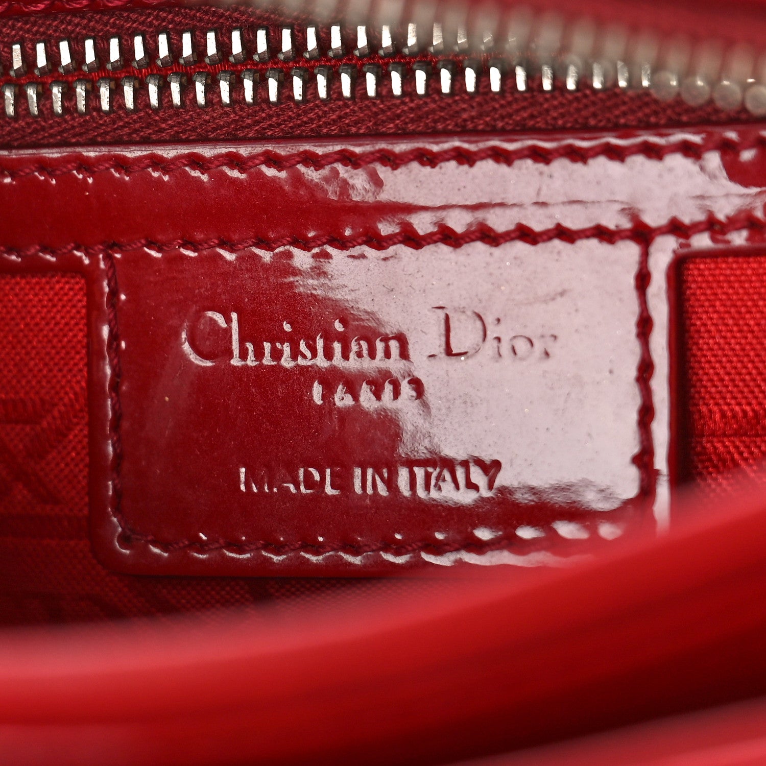 Christian Dior Patent Cannage Medium Lady Dior Red 6 of 10