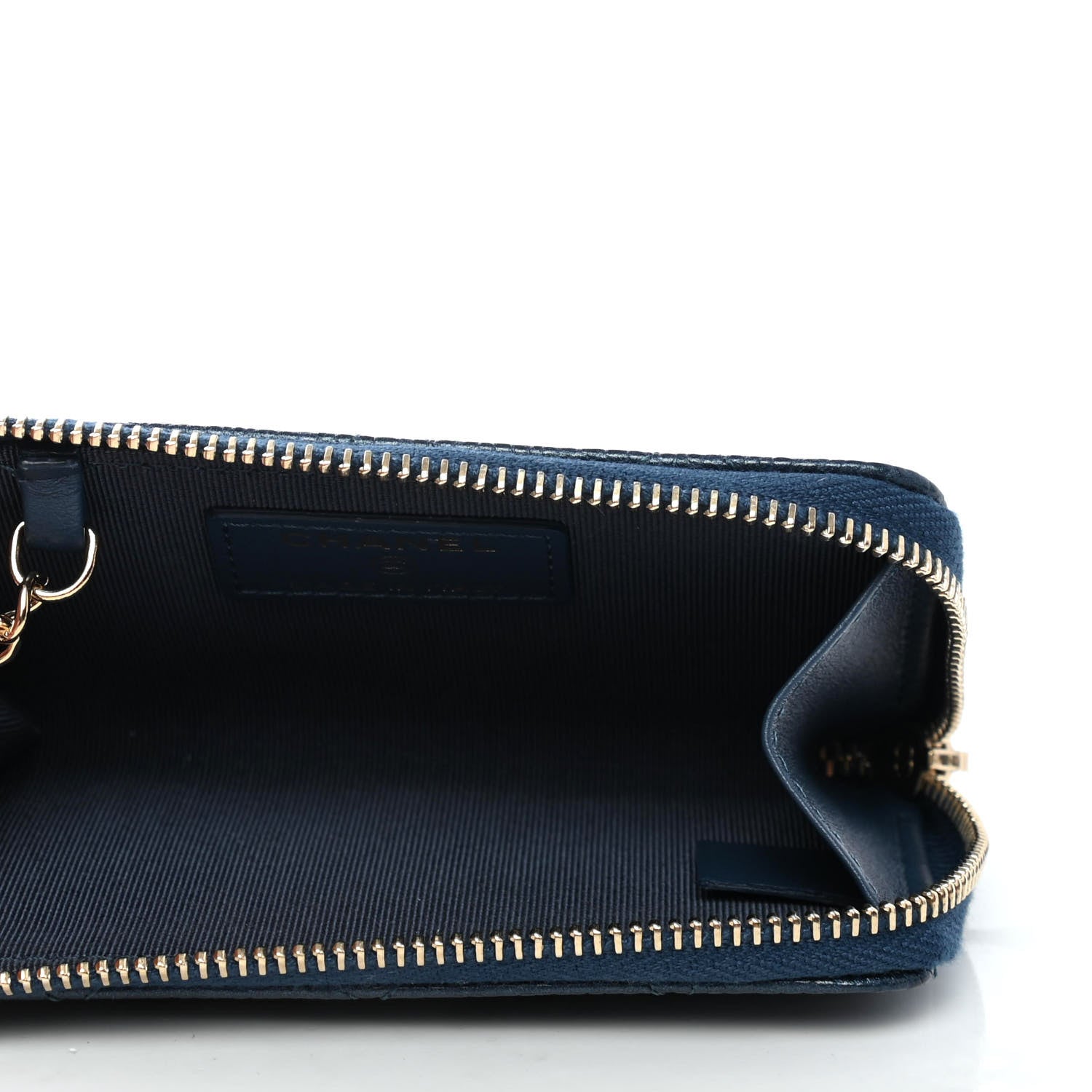 Chanel Iridescent Caviar Quilted Zipped Key Holder Case Dark Blue 4 of 4