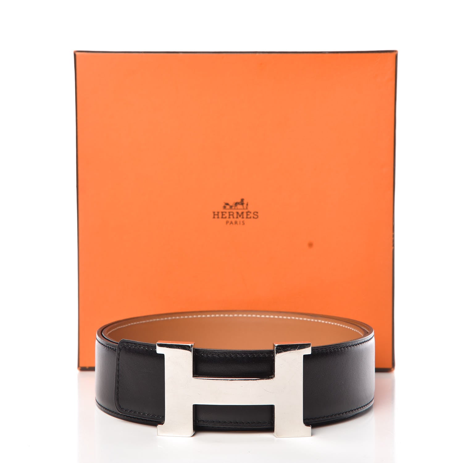 Hermes Box Chamonix 42mm Constance H Belt 90 Black Natural 7 of 7