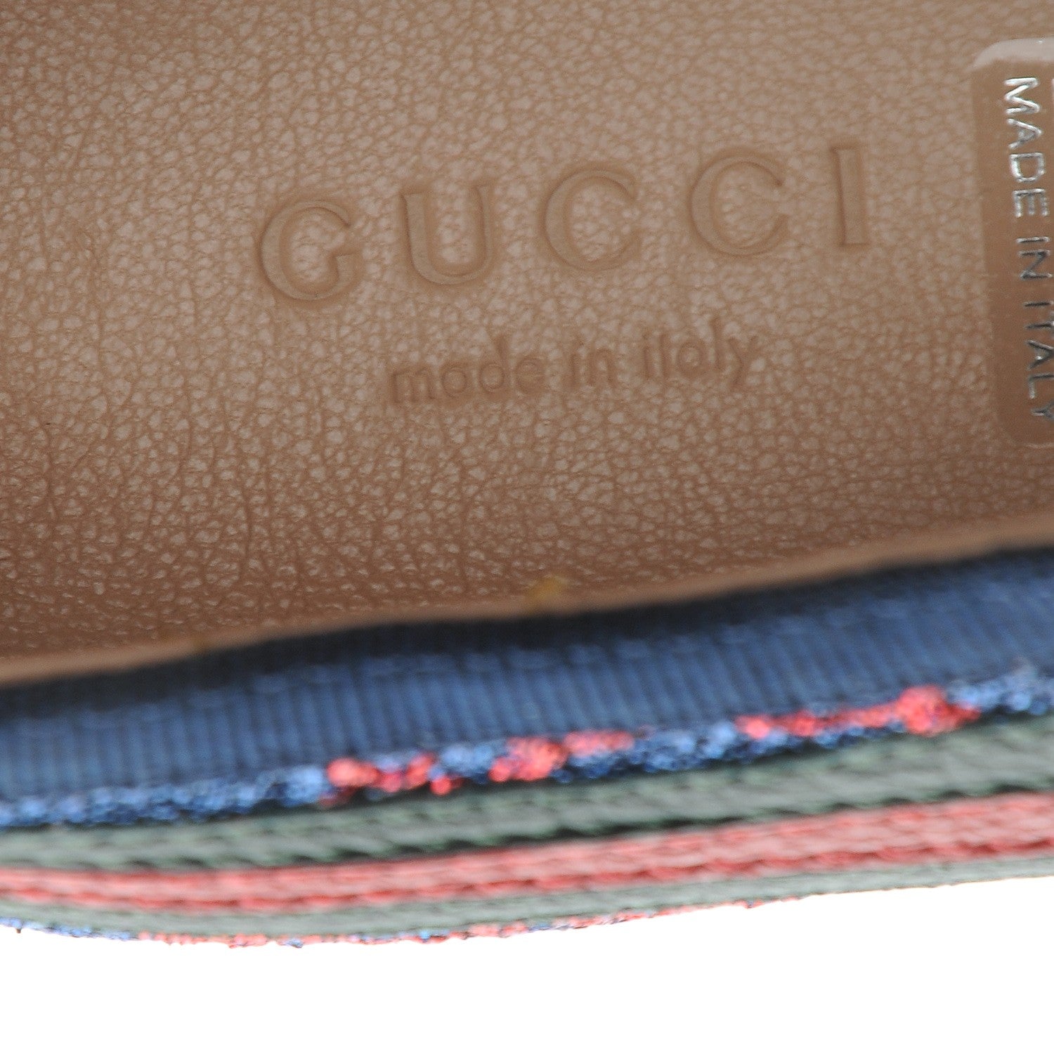 Gucci Lurex Calfskin Web GG Monogram Womens Falacer Sneakers 37 Iridescent Blue Iridescent Red Silver 9 of 11