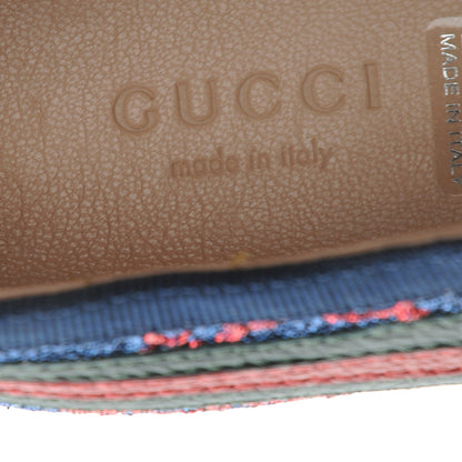 Gucci Lurex Calfskin Web GG Monogram Womens Falacer Sneakers 37 Iridescent Blue Iridescent Red Silver 9 of 11