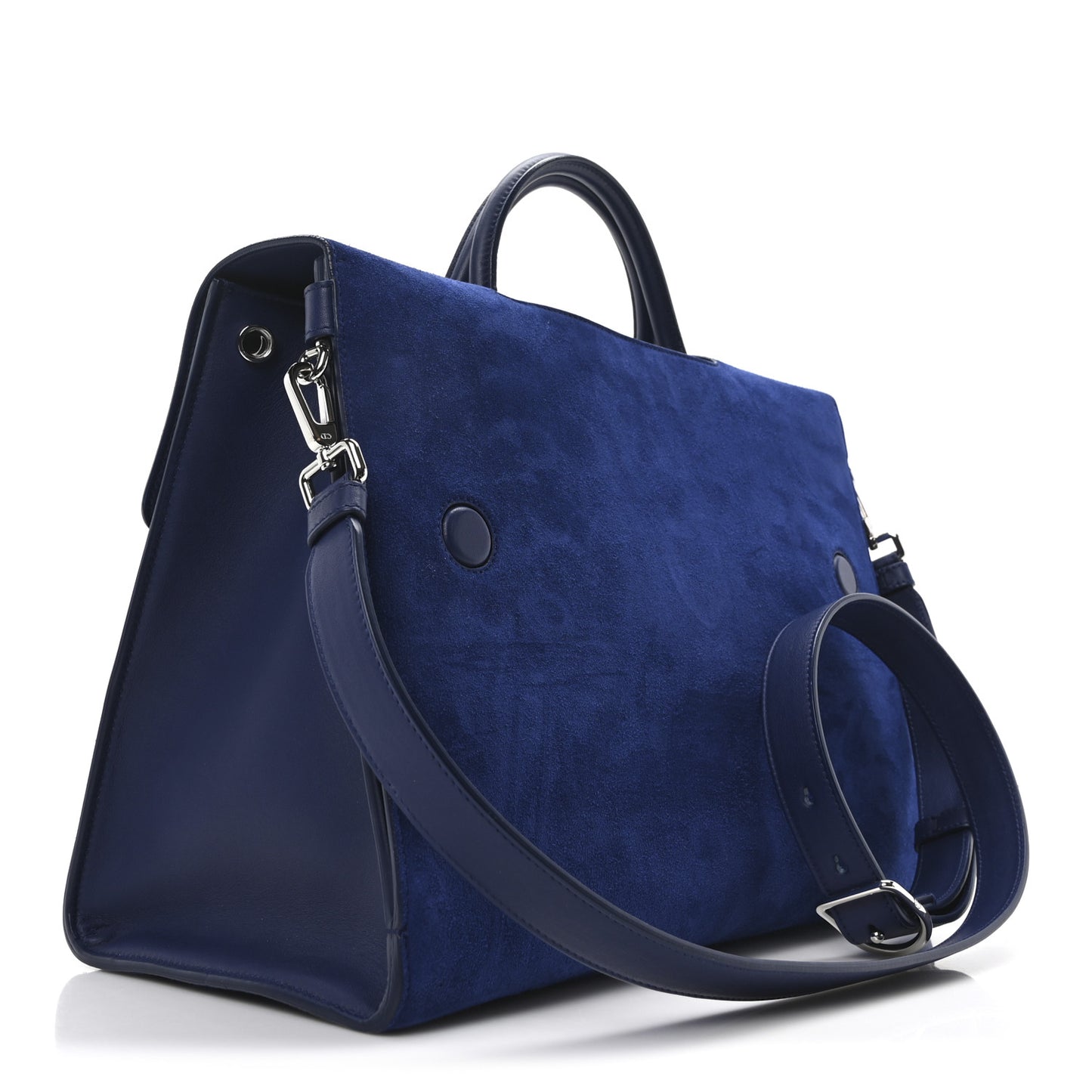 Suede Large Diorever Flap Navy