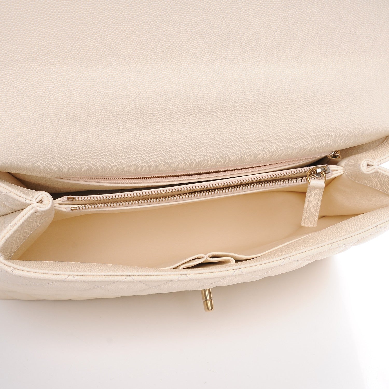 Chanel Caviar Lizard Quilted Medium Coco Handle Flap Ivory 6 of 10