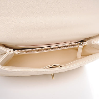 Chanel Caviar Lizard Quilted Medium Coco Handle Flap Ivory 6 of 10