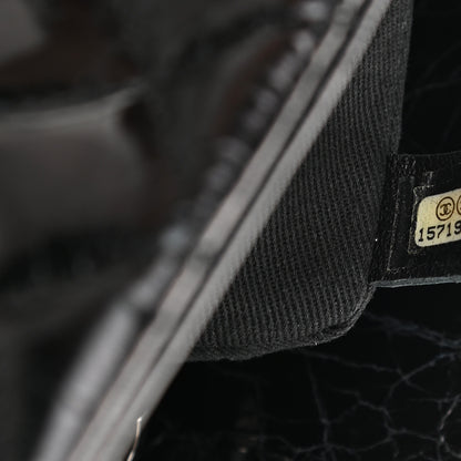 Chanel Glazed Calfskin Quilted Large Just Mademoiselle Bowling Bag Black 8 of 19