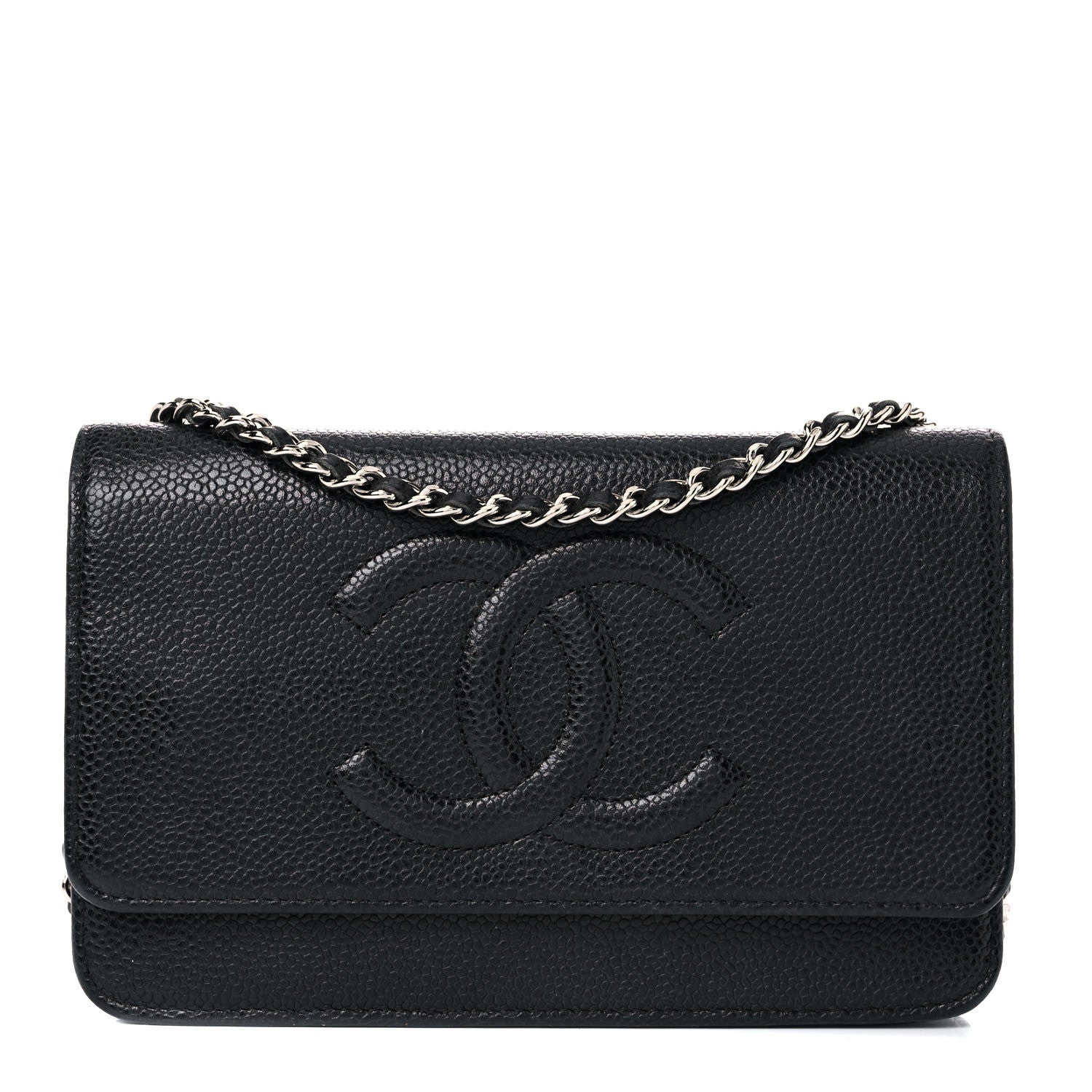 Chanel Caviar Timeless CC Wallet On Chain WOC Black 1 of 17