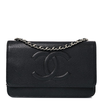 Chanel Caviar Timeless CC Wallet On Chain WOC Black 1 of 17