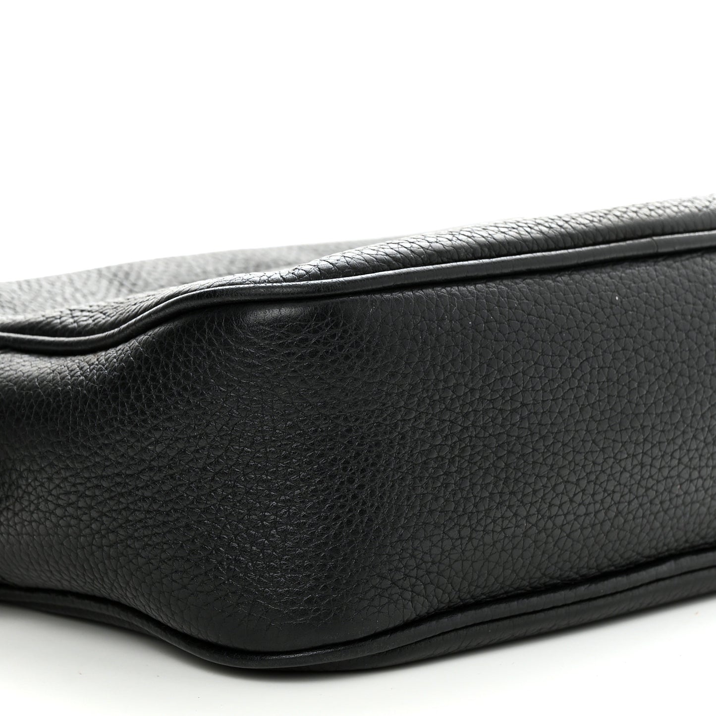 Pebbled Calfskin Small Soho Disco Bag Black