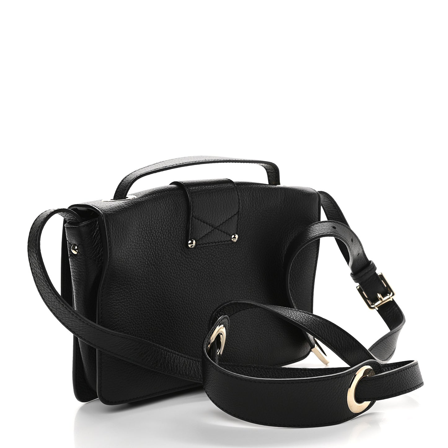 Grainy Pebbled Rebel Crossbody Bag Black