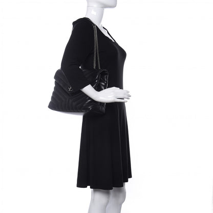 Saint Laurent Calfskin Y Quilted Monogram Medium Loulou Chain Satchel Black 2 of 8