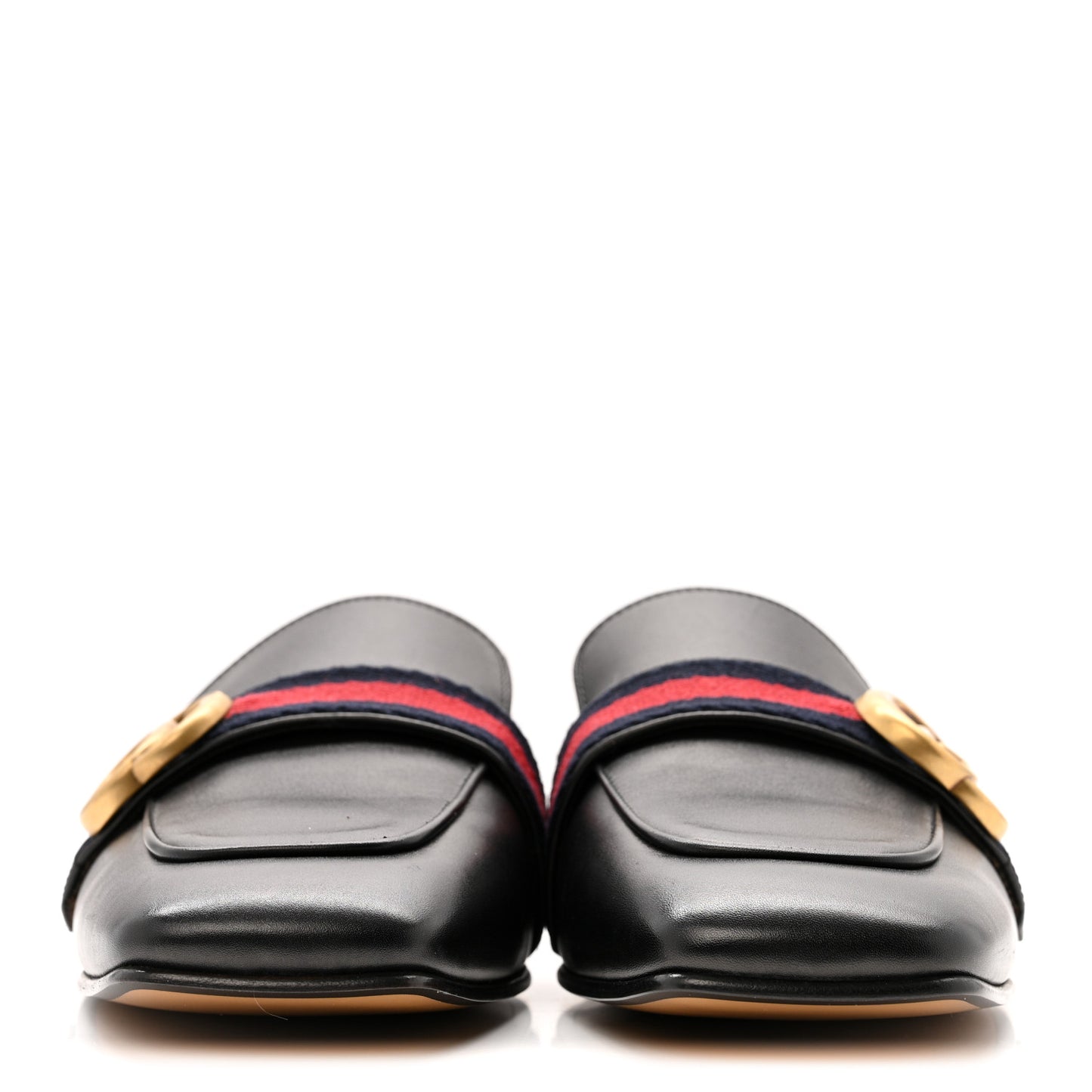 Betis Glamour Calfskin Web Womens Peyton GG Slippers 39.5 Black